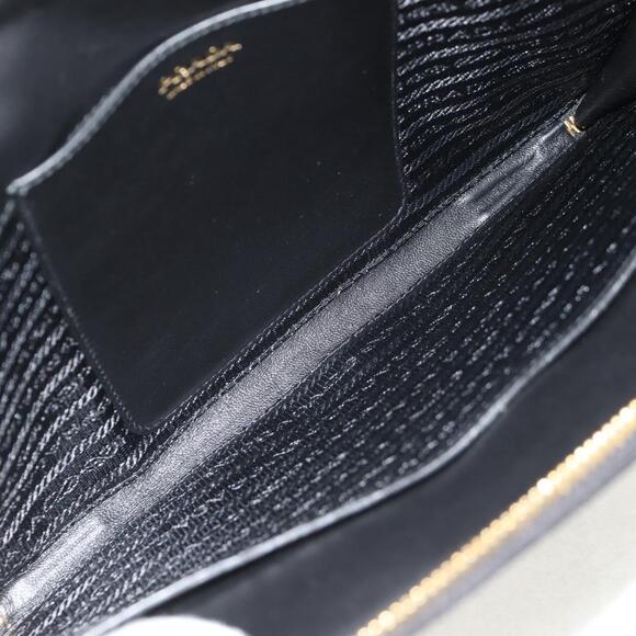 PRADA Shoulder Bag Safiano leather Black Gold Auth am10022V - Picture 11 of 16